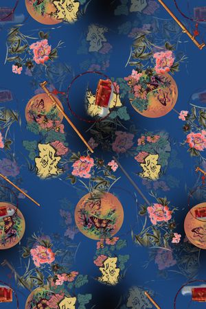 连衣裙印花华亿平台图片