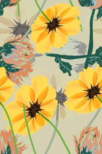 花卉印花华亿平台图片