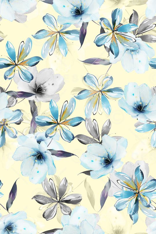 清爽底花卉印花华亿平台图片