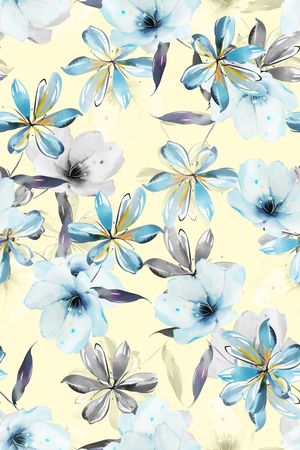 清爽底花卉印花华亿平台图片