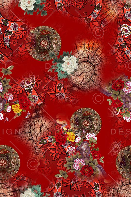 花卉印花华亿平台图片