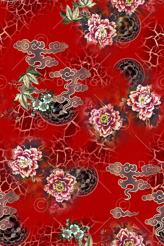 花卉印花华亿平台图片