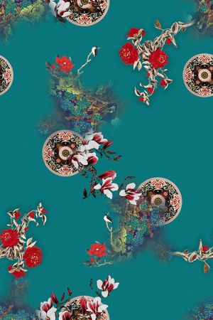 花卉印花华亿平台图片