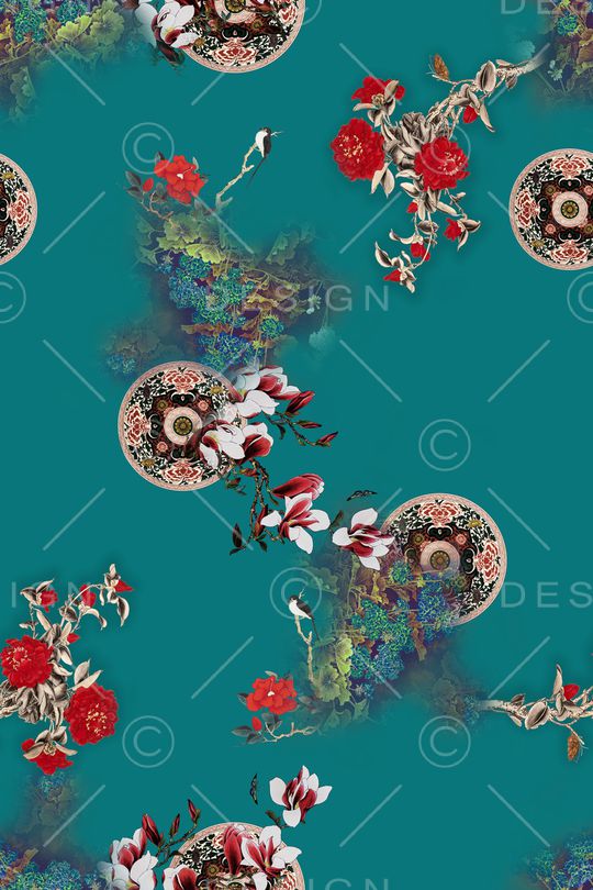 花卉印花华亿平台图片