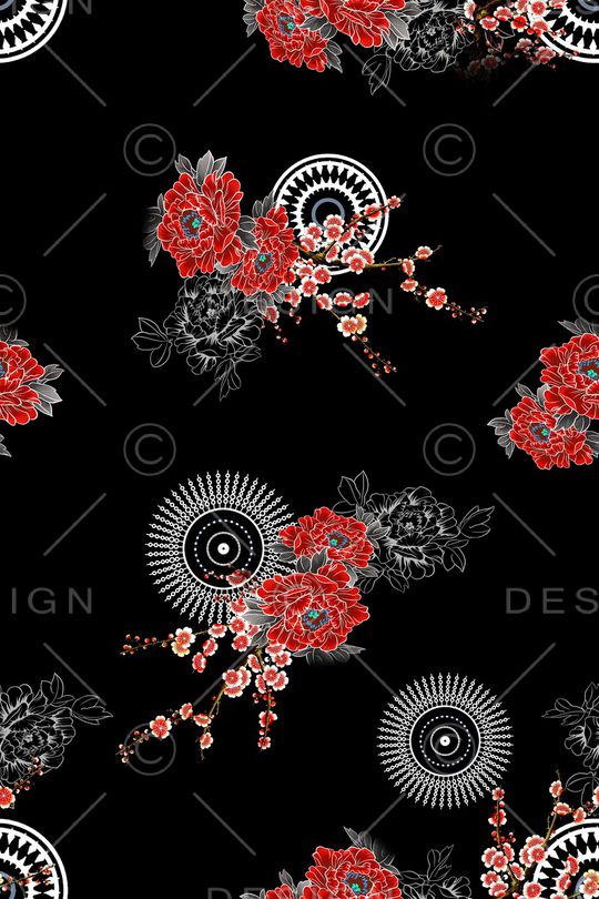 花卉印花华亿平台图片