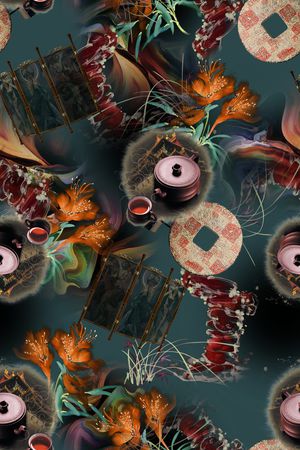 连衣裙印花华亿平台图片