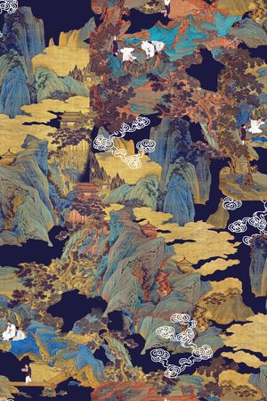 满版散花印花华亿平台图片