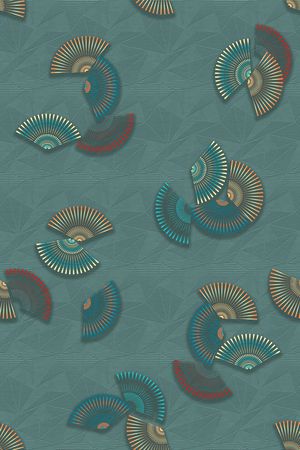 扇子印花华亿平台图片