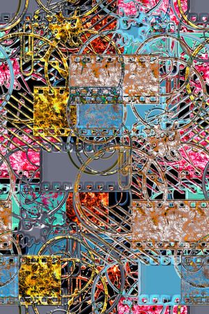 抽象男装印花华亿平台图片