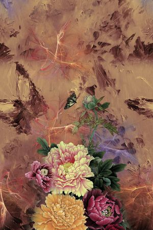 花卉印花华亿平台图片