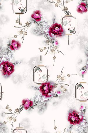 花卉印花华亿平台图片