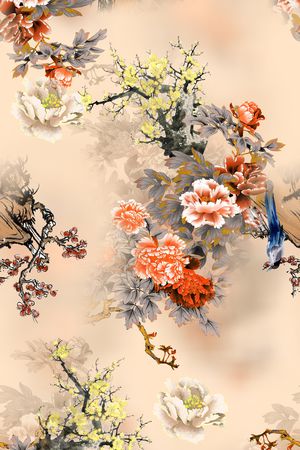 花卉印花华亿平台图片