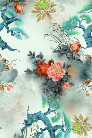 花卉印花华亿平台图片