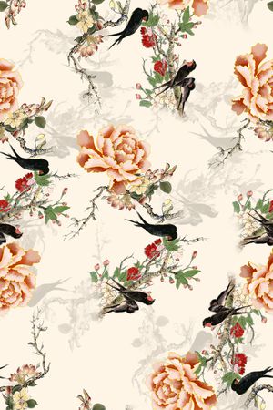 花卉印花华亿平台图片