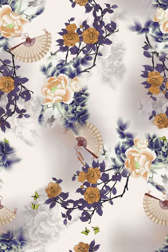 花卉印花华亿平台图片