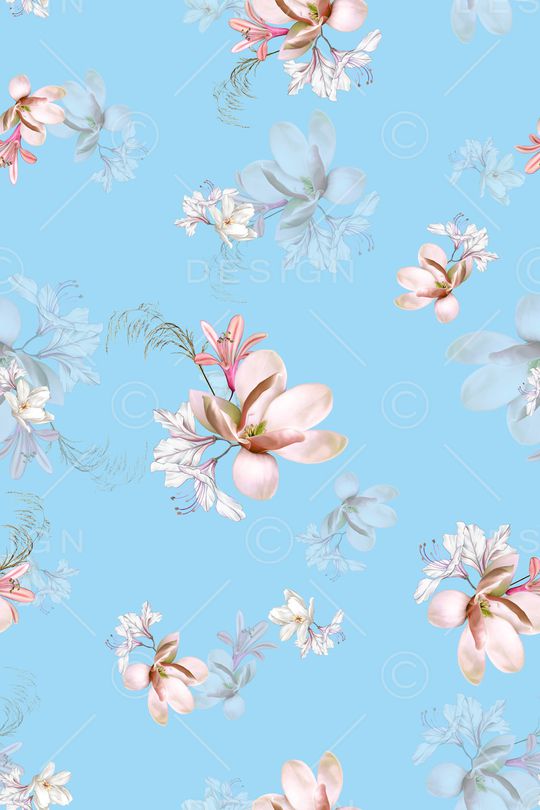 玉兰花印花华亿平台图片