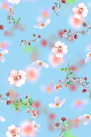 玉兰花印花华亿平台图片