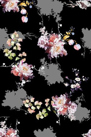 玉兰花印花华亿平台图片