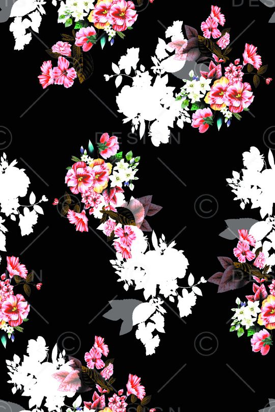 抽象花卉印花华亿平台图片