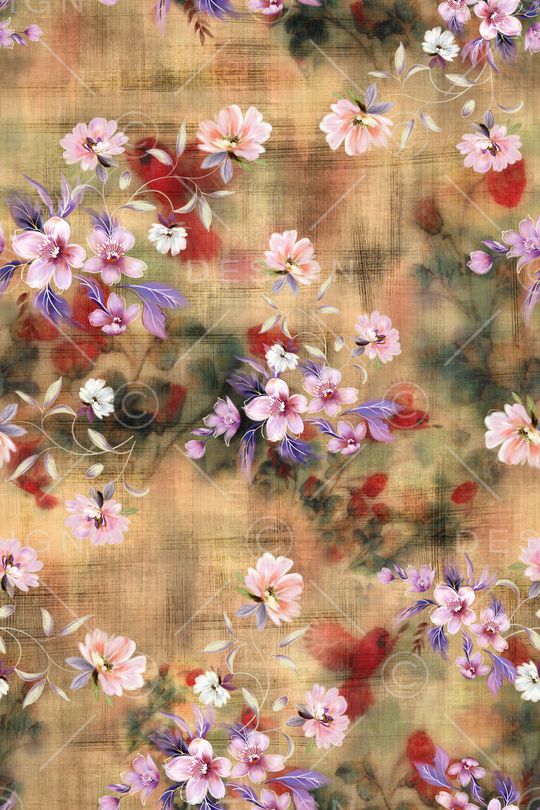 抽象花卉印花华亿平台图片