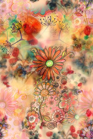 抽象花卉印花华亿平台图片