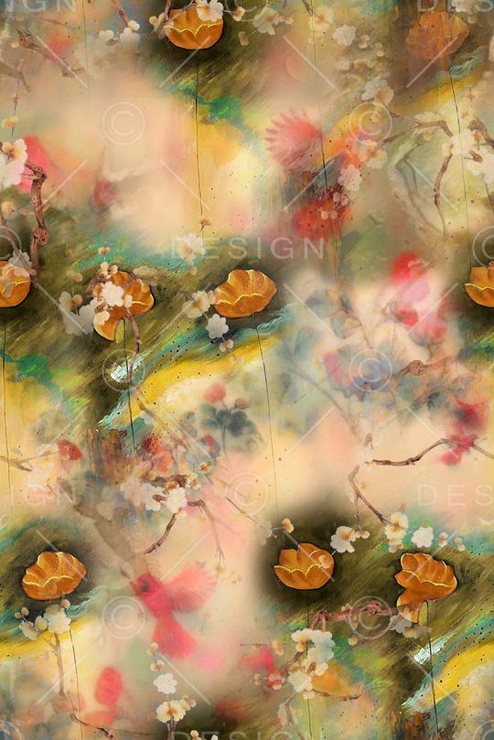 抽象花卉印花华亿平台图片