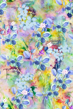 抽象花卉印花华亿平台图片