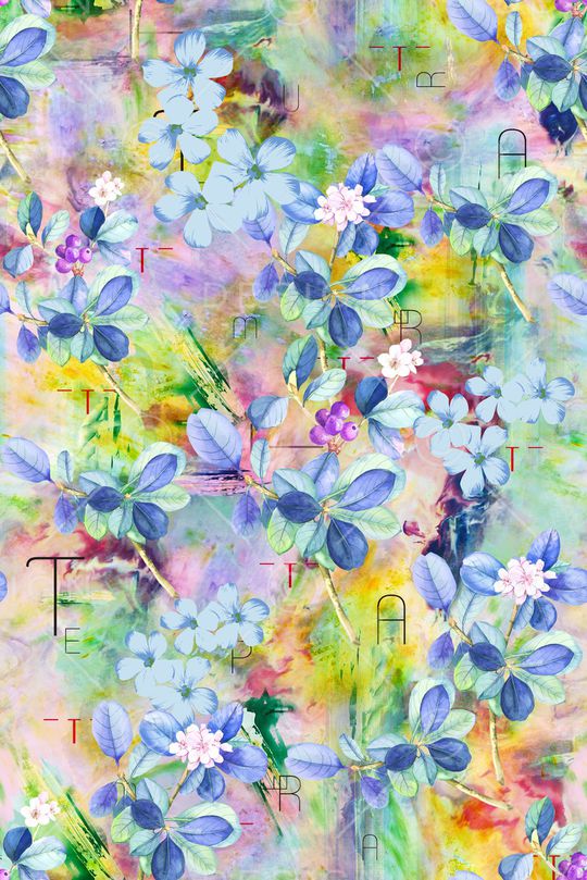 抽象花卉印花华亿平台图片