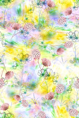 抽象花卉印花华亿平台图片