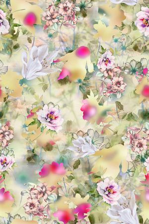 抽象花卉印花华亿平台图片