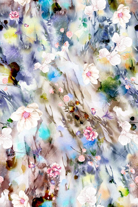 抽象花卉印花华亿平台图片