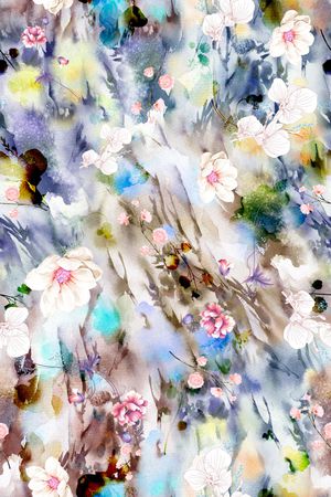 抽象花卉印花华亿平台图片