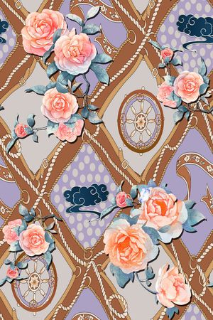 几何花卉印花华亿平台图片