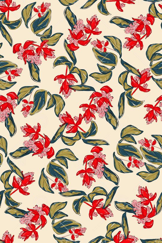 清爽底花卉印花华亿平台图片