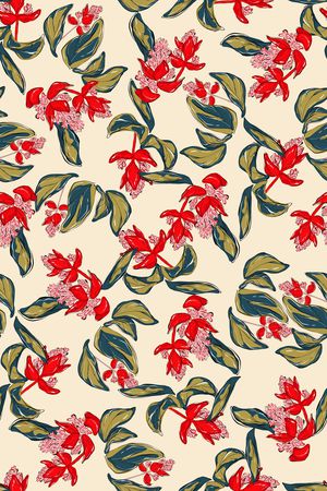 清爽底花卉印花华亿平台图片