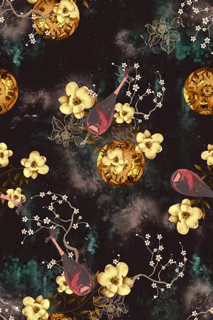 连衣裙印花华亿平台图片