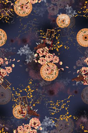 连衣裙印花华亿平台图片