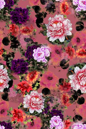 连衣裙印花华亿平台图片