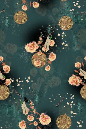 连衣裙印花华亿平台图片