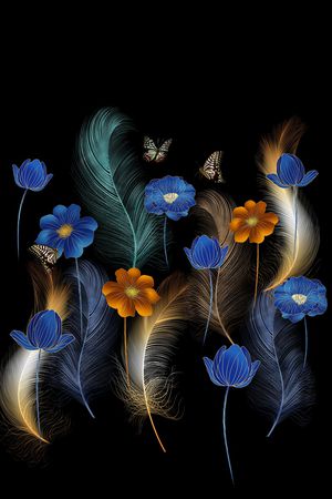 羽毛印花华亿平台图片