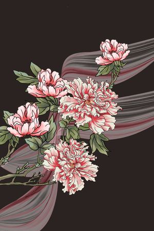 花卉印花华亿平台图片