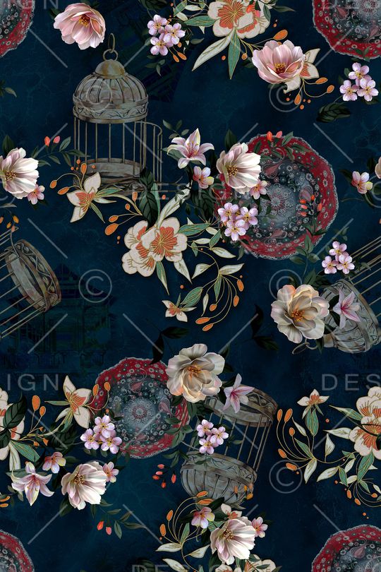 花卉印花华亿平台图片