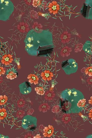 连衣裙印花华亿平台图片