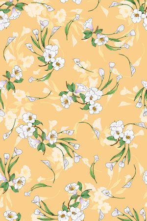 清爽底花卉印花华亿平台图片