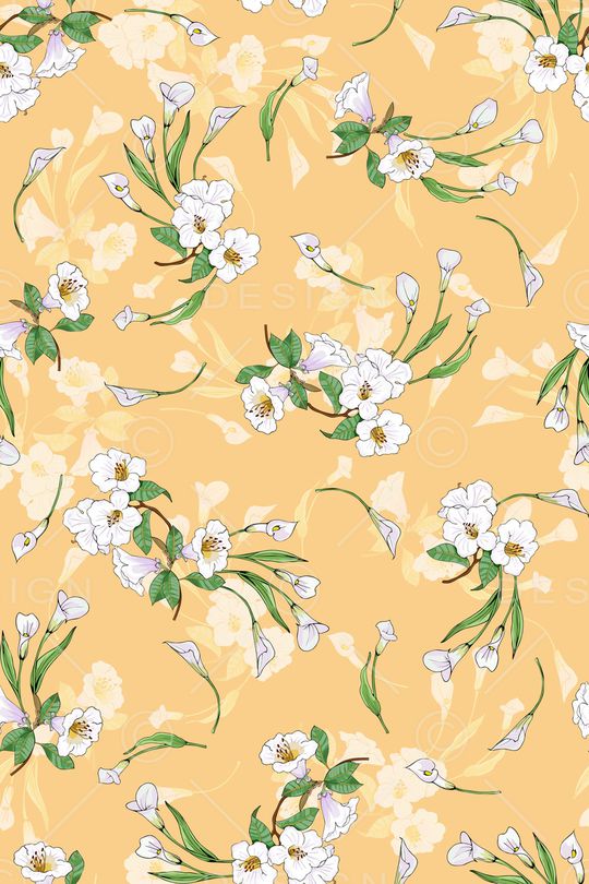 清爽底花卉印花华亿平台图片