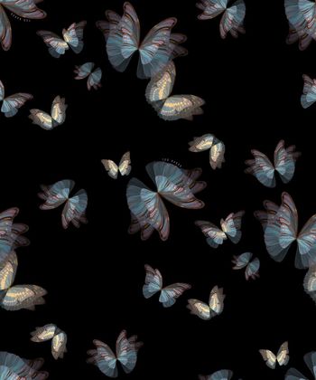 花卉蝴蝶印花华亿平台图片