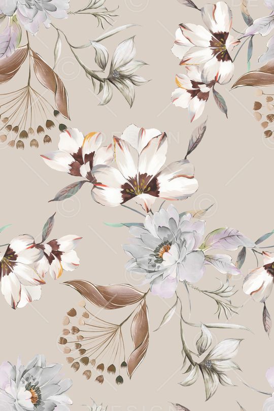 清爽底花卉印花华亿平台图片