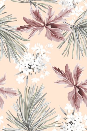 清爽底花卉印花华亿平台图片