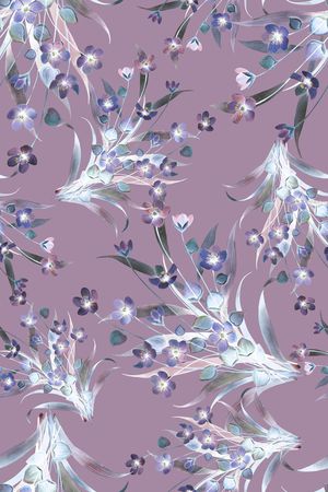 清爽底花卉印花华亿平台图片