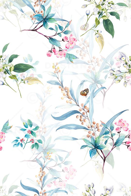 清爽底花卉印花华亿平台图片